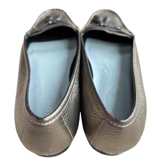 Talbots leather flats loafers US 6.5M casual shoes gold metallic classic tassels - Picture 8 of 9